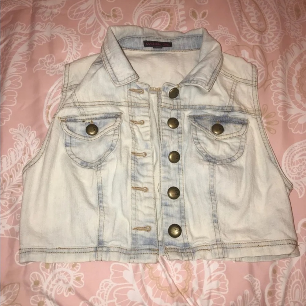 distressed denim vest